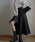 Asymmetric Flare Hem Skirt